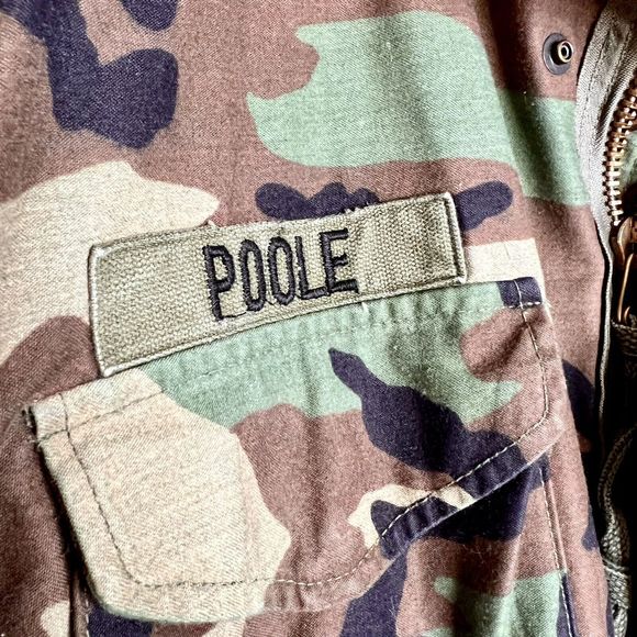 Vintage US Army Airborne 80s Cold Weather Field Camo Coat Jacket Medium Long - Picture 6 of 16